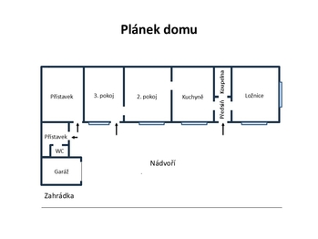 Plánek domu - Prodej domu 120 m², Stříbrná Skalice