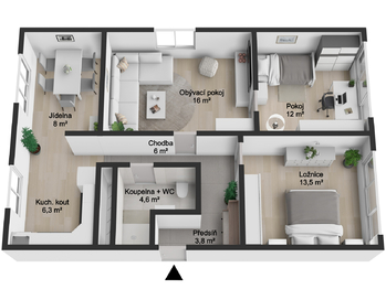 Prodej bytu 4+1 v osobním vlastnictví 72 m², Aš