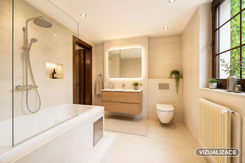 Vizualizace - koupelna - Prodej domu 137 m², Praha 4 - Modřany