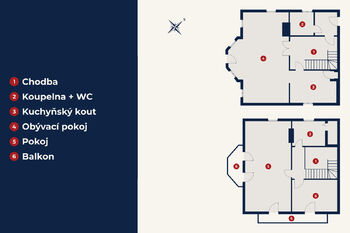 Půdorys: aktuální stav - Prodej domu 137 m², Praha 4 - Modřany