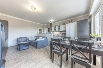 obývací pokoj s kuchyňským koutem - Prodej bytu 2+kk v osobním vlastnictví 50 m², Kladno