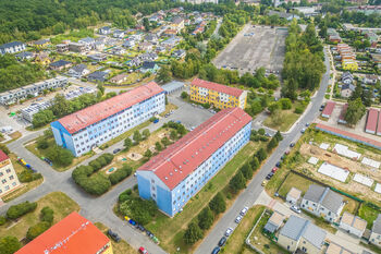 Pohled z dronu  - Prodej bytu 2+kk v osobním vlastnictví 55 m², Milovice