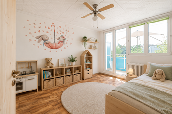 Vizualizace s nábytkem - Prodej bytu 3+1 v osobním vlastnictví 73 m², Mladá Boleslav