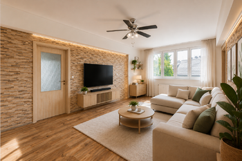 Vizualizace s nábytkem - Prodej bytu 3+1 v osobním vlastnictví 73 m², Mladá Boleslav