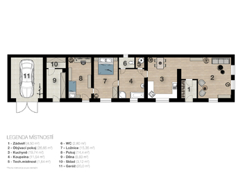 Půdorys - Prodej domu 96 m², Svatý Mikuláš