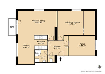 Pronájem bytu 3+kk v osobním vlastnictví 76 m², Praha 6 - Dejvice