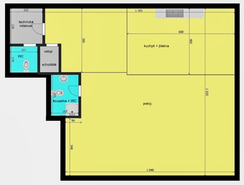 orientační půdorys - Pronájem bytu atypický v osobním vlastnictví 123 m², Kutná Hora