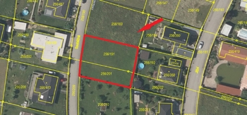 snímek z katastru nemovitostí - Prodej pozemku 818 m², Adamov
