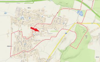 mapa - Prodej pozemku 818 m², Adamov