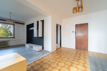 Obývací pokoj s halou v přízemí - Prodej domu 234 m², Týnec nad Labem