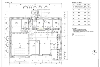 Půdorys přízemí s rozměry - Prodej domu 234 m², Týnec nad Labem
