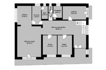 Orientační půdorys patra - Prodej domu 234 m², Týnec nad Labem