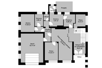 Orientační půdorys přízemí - Prodej domu 234 m², Týnec nad Labem
