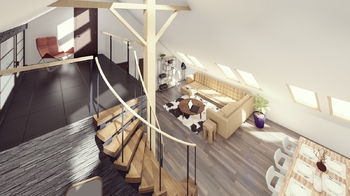 vizualizace podkrovní byt foto 2 - Prodej jiných prostor, Lipůvka