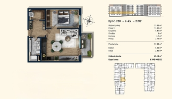 Prodej bytu 2+kk v osobním vlastnictví 57 m², Plzeň