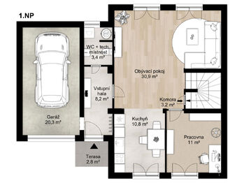 Prodej pozemku 970 m², Zdiby
