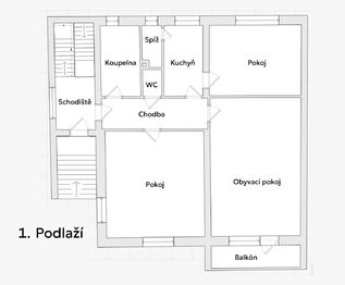 Půdorys 1 podlaží  - Prodej domu 270 m², Kolín