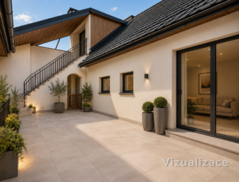 Terasa 2NP Vizualizace - Prodej domu 621 m², Trutnov