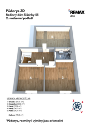 Půdorys 3D 2.NP - Prodej domu 169 m², Zdounky
