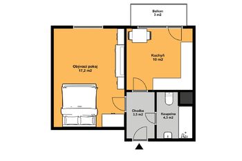 Pronájem bytu 1+1 v družstevním vlastnictví 40 m², Odolena Voda