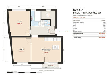 Prodej bytu 3+kk v osobním vlastnictví 64 m², Český Brod