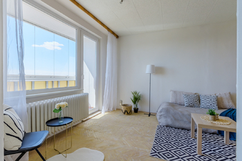 Obývací pokoj / ložnice - Prodej bytu 1+1 v osobním vlastnictví 47 m², Praha 10 - Malešice
