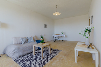 Obývací pokoj / ložnice - Prodej bytu 1+1 v osobním vlastnictví 47 m², Praha 10 - Malešice