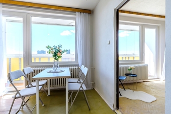 Kuchyň / obývací pokoj - Prodej bytu 1+1 v osobním vlastnictví 47 m², Praha 10 - Malešice