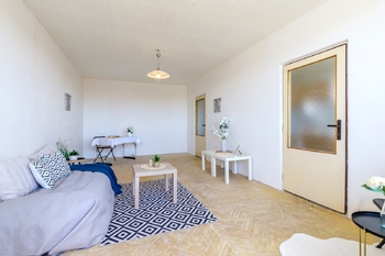 Obývací pokoj / ložnice - Prodej bytu 1+1 v osobním vlastnictví 47 m², Praha 10 - Malešice