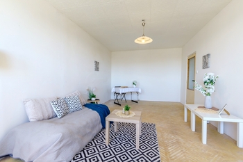 Obývací pokoj / ložnice - Prodej bytu 1+1 v osobním vlastnictví 47 m², Praha 10 - Malešice