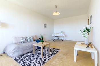 Obývací pokoj / ložnice - Prodej bytu 1+1 v osobním vlastnictví 47 m², Praha 10 - Malešice