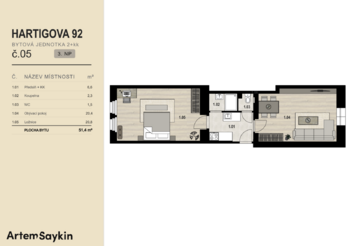 Prodej bytu 2+kk v osobním vlastnictví 51 m², Praha 3 - Žižkov