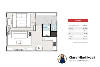 Prodej bytu 2+kk v osobním vlastnictví 43 m², Praha 5 - Stodůlky