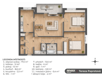 Prodej bytu 3+1 v osobním vlastnictví 69 m², Brno