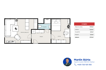 Pronájem bytu 2+kk v osobním vlastnictví 41 m², Lomnice nad Popelkou