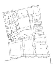 Půdorys nebytových prostor. - Pronájem kancelářských prostor 255 m², Praha 1 - Malá Strana