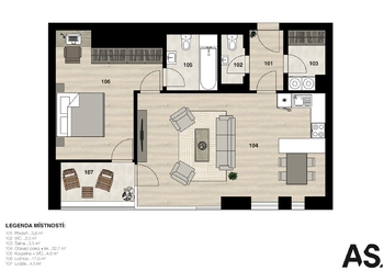 Prodej bytu 2+kk v osobním vlastnictví 64 m², Praha 5 - Smíchov