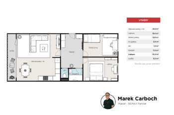 Prodej bytu 3+kk v osobním vlastnictví 69 m², Praha 5 - Stodůlky