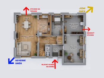 Plánek přízemí - Prodej domu 170 m², Hrejkovice