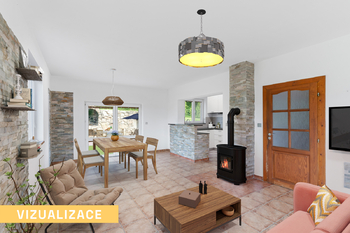 Obývací pokoj VIZUALIZACE - Prodej domu 170 m², Hrejkovice