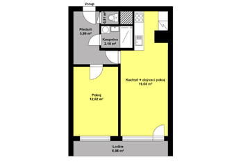 Pronájem bytu 2+kk v družstevním vlastnictví 49 m², Praha 4 - Háje