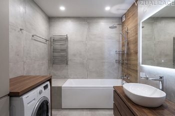 Koupelna - vizualizace - Prodej bytu 3+1 v osobním vlastnictví 72 m², Praha 4 - Chodov