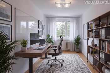 Pokoj - vizualizace - Prodej bytu 3+1 v osobním vlastnictví 72 m², Praha 4 - Chodov