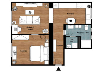 Prodej bytu 2+1 v osobním vlastnictví 53 m², Kolín