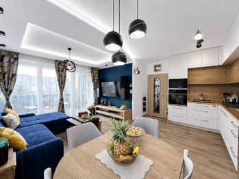 Obývací pokoj + kk - Prodej bytu 4+kk v družstevním vlastnictví 74 m², České Budějovice