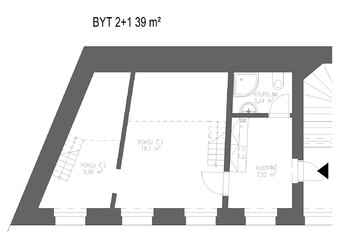 Pronájem bytu - pokoje v osobním vlastnictví 49 m², Brno