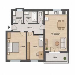Pronájem bytu 3+kk v osobním vlastnictví 71 m², Praha 9 - Hloubětín