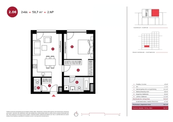 Prodej bytu 2+kk v osobním vlastnictví 59 m², Praha 8 - Karlín