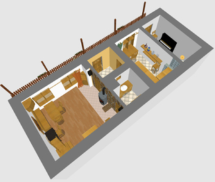 Orientační plánek domu - Prodej chaty / chalupy 80 m², Čižice