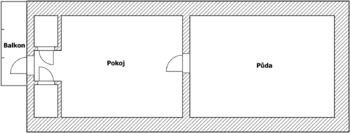 Orientační plánek domu - Prodej chaty / chalupy 80 m², Čižice